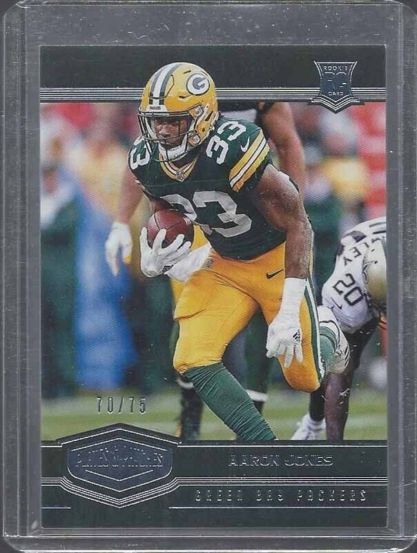 AARON JONES 2017 PLATES & PATCHES SILVER PACKERS TRUE ROOKIE RC #D 70/75
