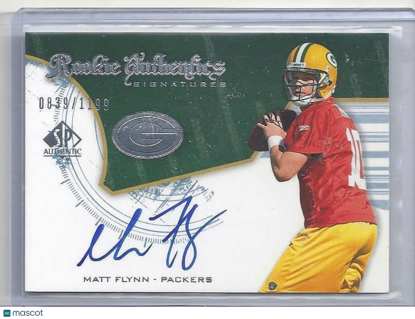 MATT FLYNN 2008 SP AUTHENTIC ROOKIE AUTHENTICS TRUE RC AUTO #D /1199