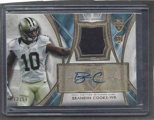 BRANDIN COOKS 2014 TOPPS SUPREME BLUE RPA ROOKIE PATCH AUTO RC #D /50