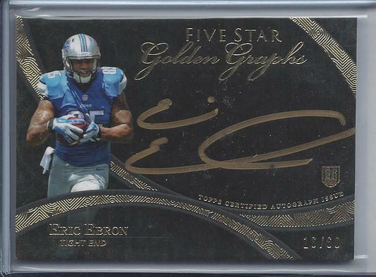 ERIC EBRON 2014 TOPPS 5 FIVE STAR GOLDEN GRAPHS GOLD INK ON CARD AUTO RC #D /60