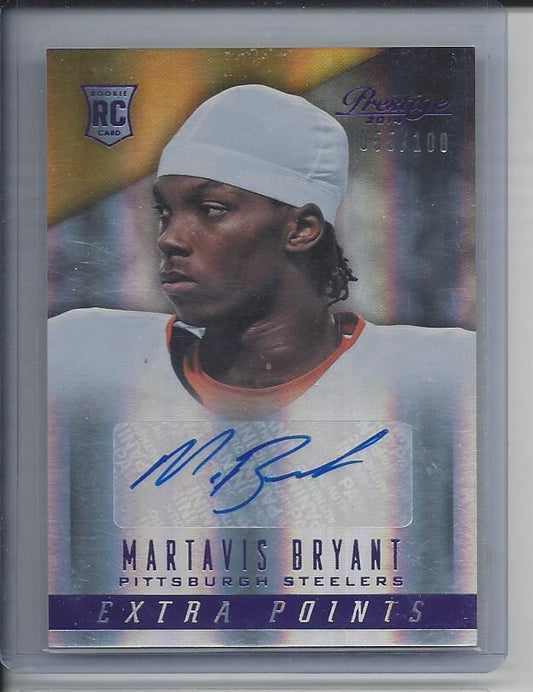 MARTAVIS BRYANT 2014 PRESTIGE EXTRA POINTS PURPLE ROOKIE AUTO RC #D 55/100