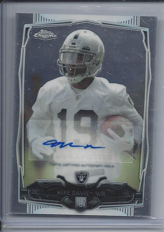 MIKE DAVIS 2014 TOPPS CHROME RAIDERS AUTO RC #118
