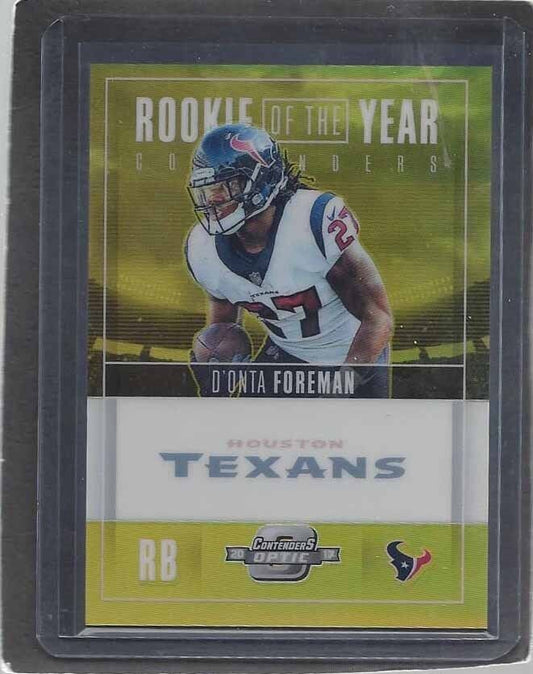 DONT'A FOREMAN 2017 CONTENDERS OPTIC ROOKIE OF THE YEAR GOLD HOLO PRIZM RC 10/10