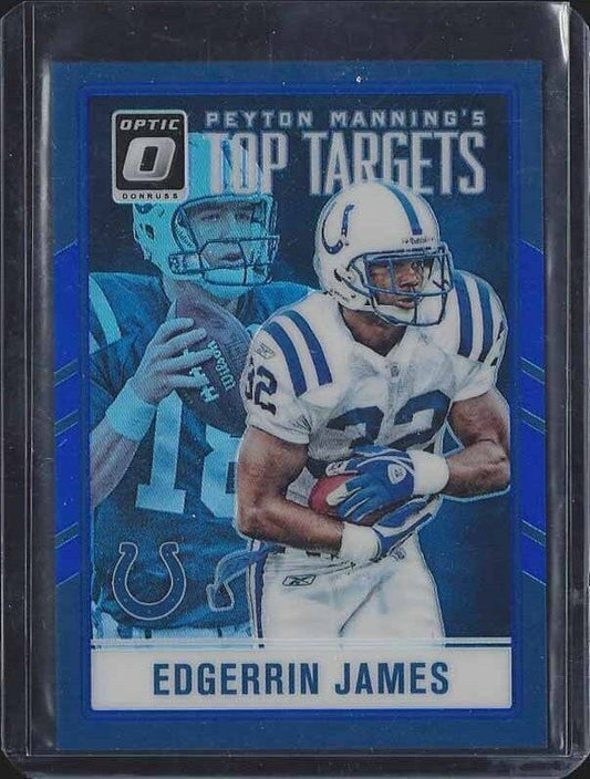 PEYTON MANNING EDGERRIN JAMES 2016 DONRUSS OPTIC TOP TARGETS BLUE HOLO #D 10/149