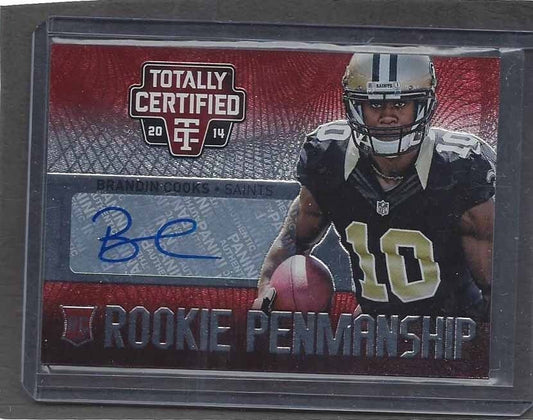 BRANDIN COOKS 2014 TOTALLY CERTIFIED ROOKIE PENMANSHIP RED AUTO RC