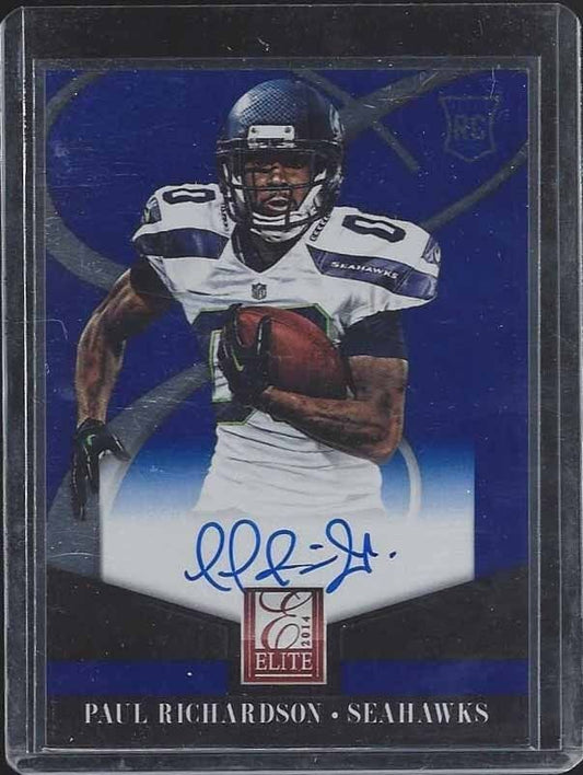 PAUL RICHARDSON 2014 ELITE SEAHAWKS ON CARD ROOKIE AUTO RC #33