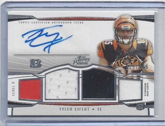 TYLER EIFERT 2013 TOPPS PRIME LEVEL V (5) QUAD JERSEY AUTO RC #D /449