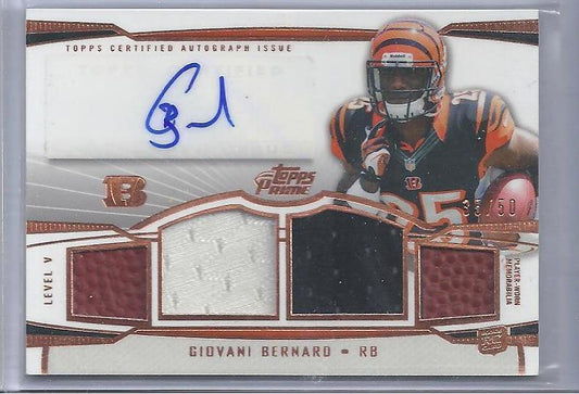 GIOVANI BERNARD 2013 TOPPS PRIME BRONZE LEVEL 5 QUAD PATCH BALL AUTO RC #D 35/50