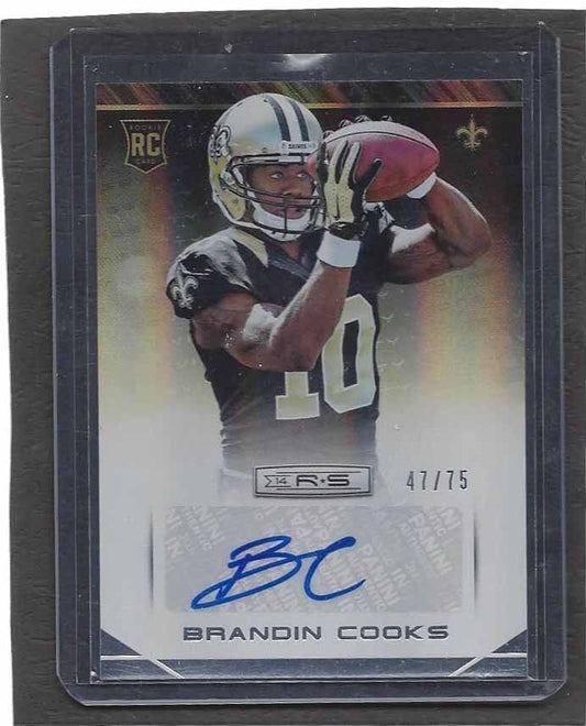 BRANDIN COOKS 2014 ROOKIES & STARS LONGEVITY SILVER ROOKIE AUTO RC #D 47/75