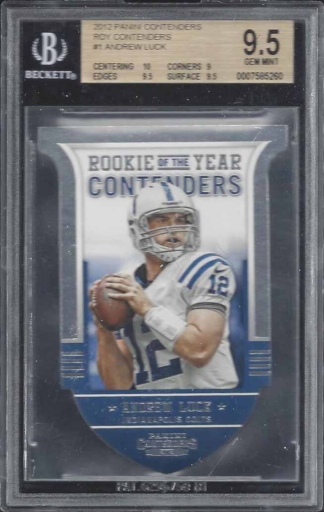 ANDREW LUCK 2012 PANINI CONTENDERS ROOKIE OF THE YEAR DIE CUT RC #1 BGS 9.5 GEM