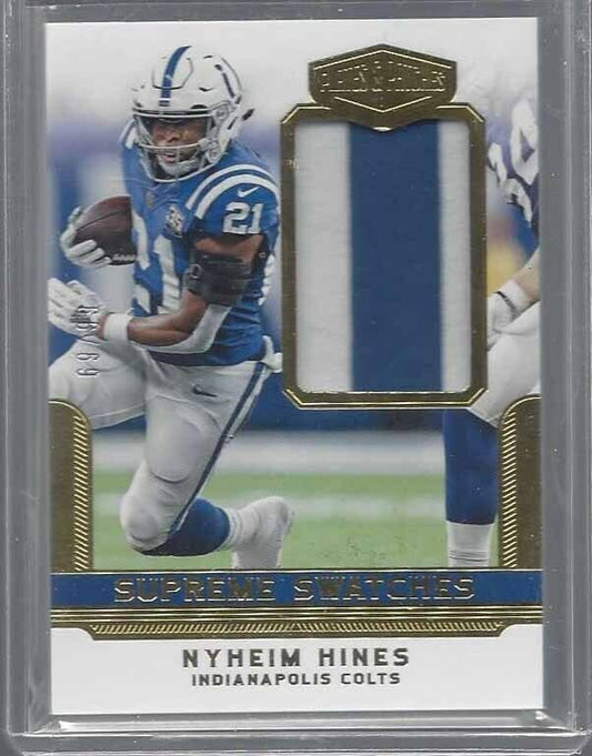 NYHEIM HINES 2018 PLATES & PATCHES SUPREME SWATCHES GOLD COLTS PATCH RC #D 69/99