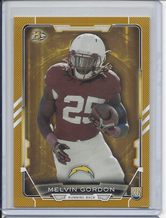 MELVIN GORDON 2015 BOWMAN GOLD PARALLEL CHARGERS RC #D 42/399