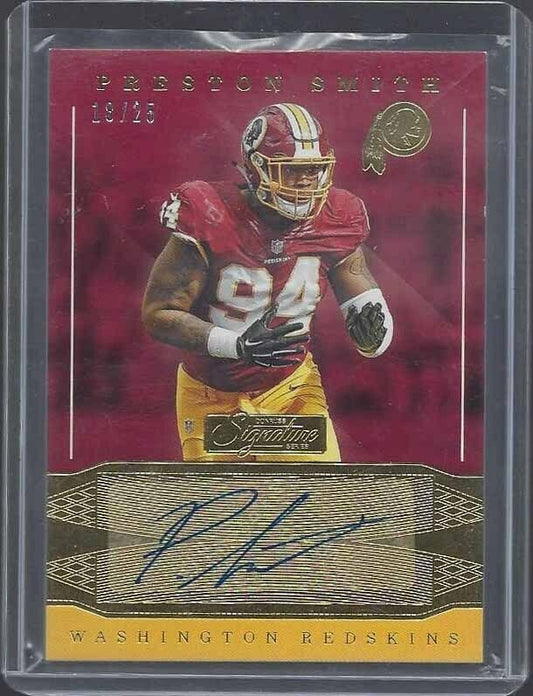PRESTON SMITH 2016 DONRUSS SIGNATURE SERIES GOLD SKINS PACKERS AUTO #D 18/25