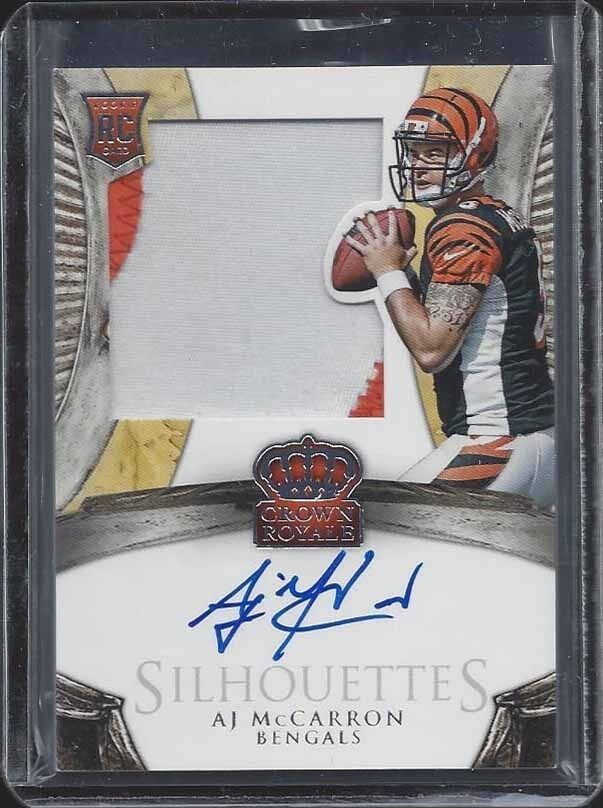 A.J. MCCARRON 2014 CROWN ROYALE SILHOUETTE JUMBO 2 COLOR PATCH AUTO RC #D 51/199