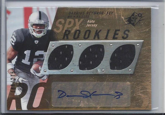 DARRIUS HEYWARD BEY 2009 SPX ROOKIES TRIPLE JERSEY AUTO RC #D /275
