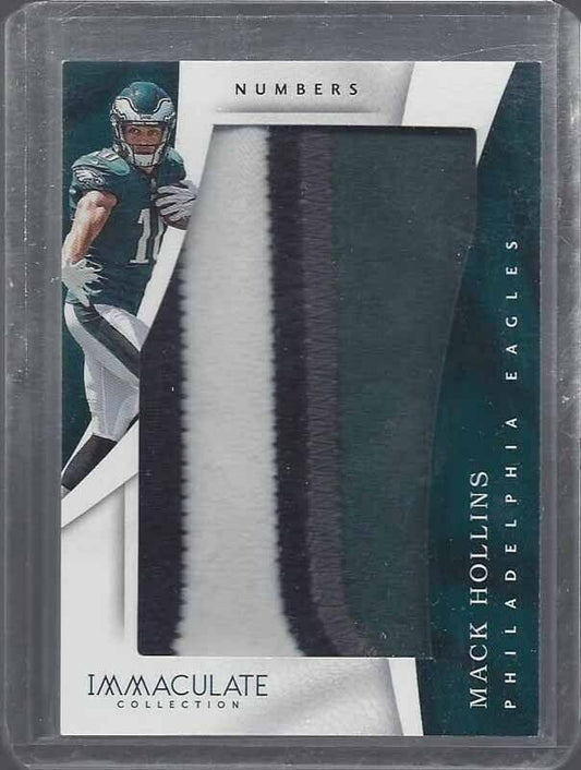 MACK HOLLINS 2017 IMMACULATE NUMBERS JUMBO 4 COLOR ROOKIE PATCH RC #D /50