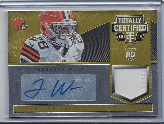 TERRANCE WEST 2014 TOTALLY CERTIFIED GOLD PATCH AUTO RC #D 5/25