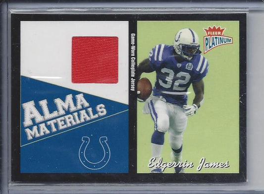 EDGERRIN JAMES 2003 FLEER PLATINUM ALMA MATERIALS MIAMI HURRICANES GU JERSEY