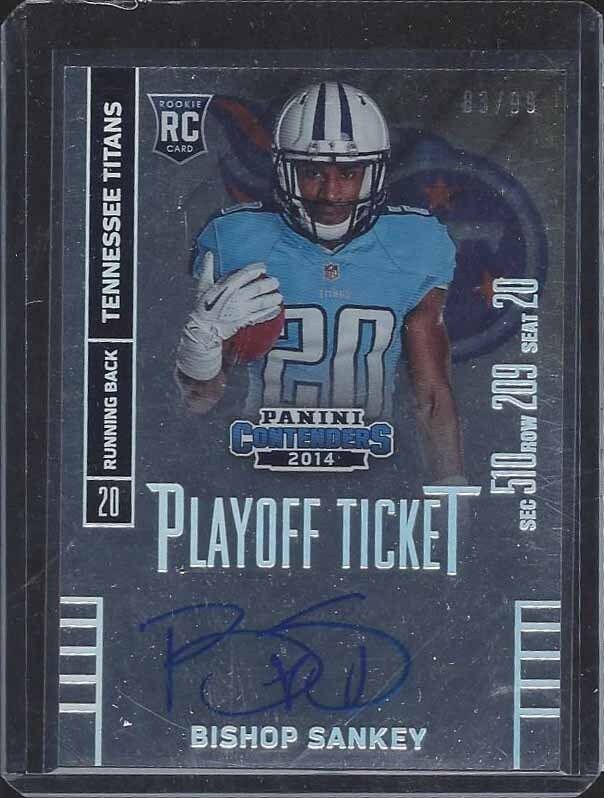 BISHOP SANKEY 2014 CONTENDERS PLAYOFF TICKET ON CARD ROOKIE AUTO RC #D 83/99