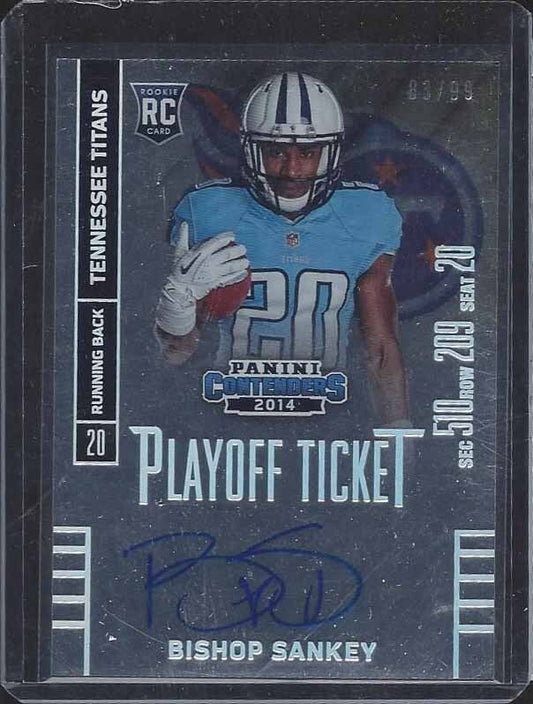 BISHOP SANKEY 2014 CONTENDERS PLAYOFF TICKET ON CARD ROOKIE AUTO RC #D 83/99