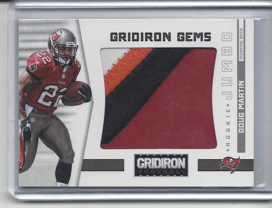 DOUG MARTIN 2012 GRIDIRON GEMS 4 COLOR JUMBO BUCS PATCH RC #D 15/49