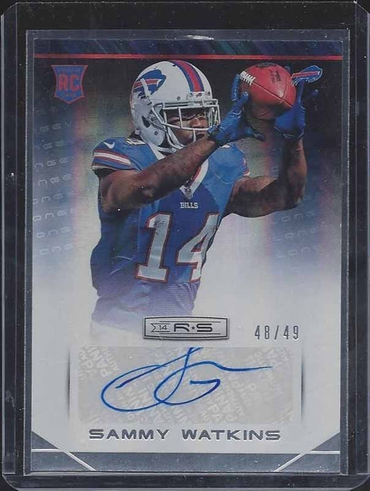 SAMMY WATKINS 2014 ROOKIES & STARS LONGEVITY SILVER ROOKIE AUTO RC #D 48/49