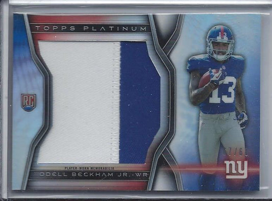 ODELL BECKHAM 2014 TOPPS PLATINUM JUMBO PATCH REFRACTOR RC #D 67/68