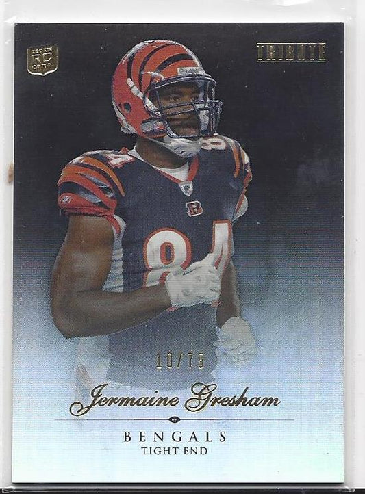 JERMAINE GRESHAM 2010 TOPPS TRIBUTE BLACK REFRACTOR RC #D 10/75