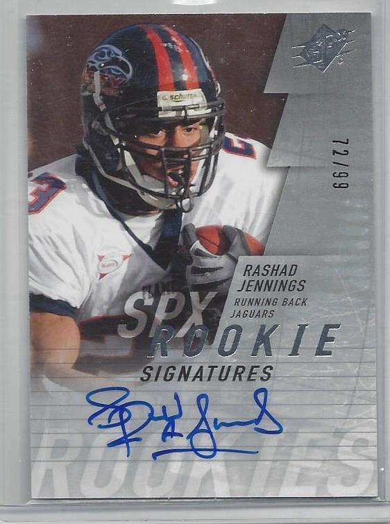 RASHAD JENNINGS 2009 SPX SILVER ROOKIE AUTO RC #D 72/99