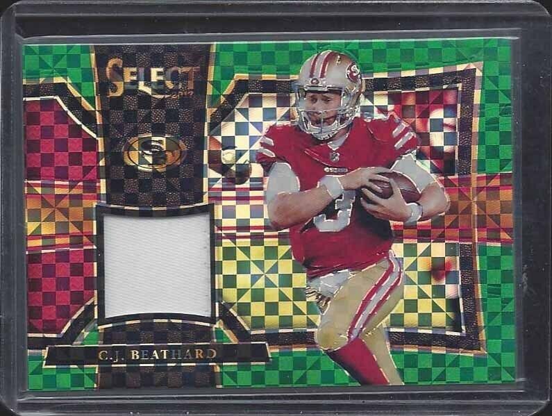 C.J. BEATHARD 2017 SELECT GREEN PRIZM ROOKIE PATCH RC #D 4/5