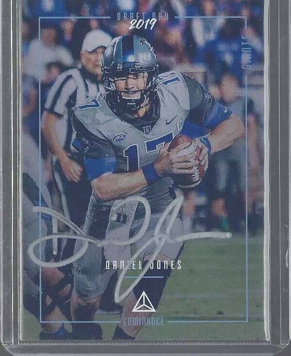 DANIEL JONES 2019 PANINI LUMINANCE SILVER INK ON CARD ROOKIE AUTO RC