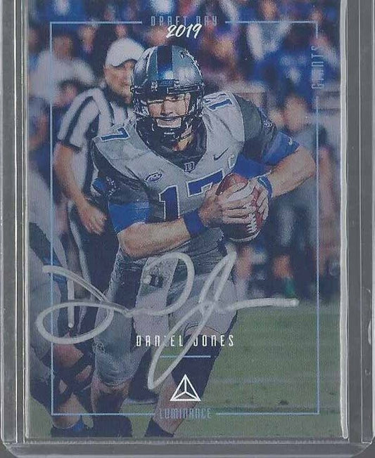 DANIEL JONES 2019 PANINI LUMINANCE SILVER INK ON CARD ROOKIE AUTO RC