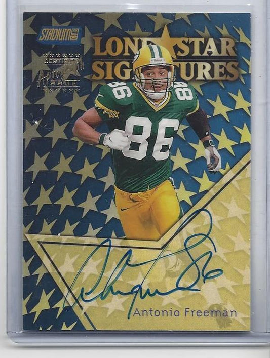 ANTONIO FREEMAN 1999 STADIUM CLUB LONE STAR SIGNATURES PACKERS RARE ON CARD AUTO