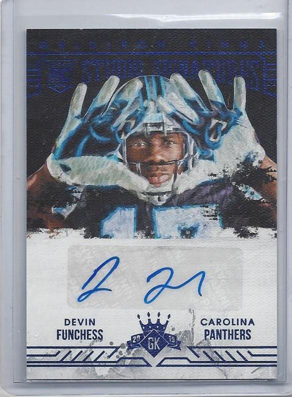 DEVIN FUNCHESS 2015 GRIDIRON KINGS STUDIO SIGNATURES BLUE AUTO RC #D 22/25