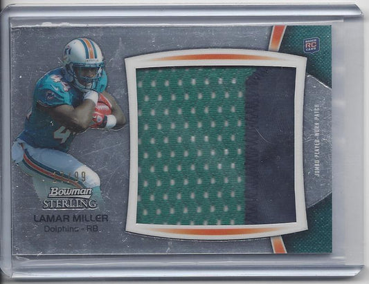 LAMAR MILLER 2012 BOWMAN STERLING JUMBO 2 COLOR PATCH BOX TOPPER RC #D 17/99