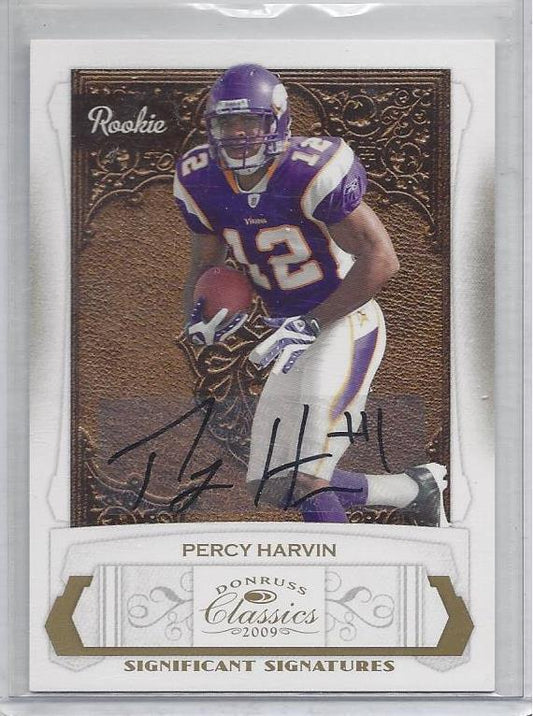 PERCY HARVIN 2009 DONRUSS CLASSICS SIGNIFICANT SIGNATURES AUTO RC #D 107/250