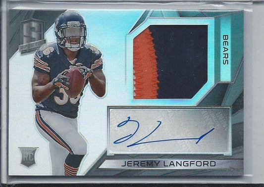 JEREMY LANGFORD 2015 PANINI SPECTRA 3 COLOR BEARS RPA PATCH AUTO RC #D 99/99