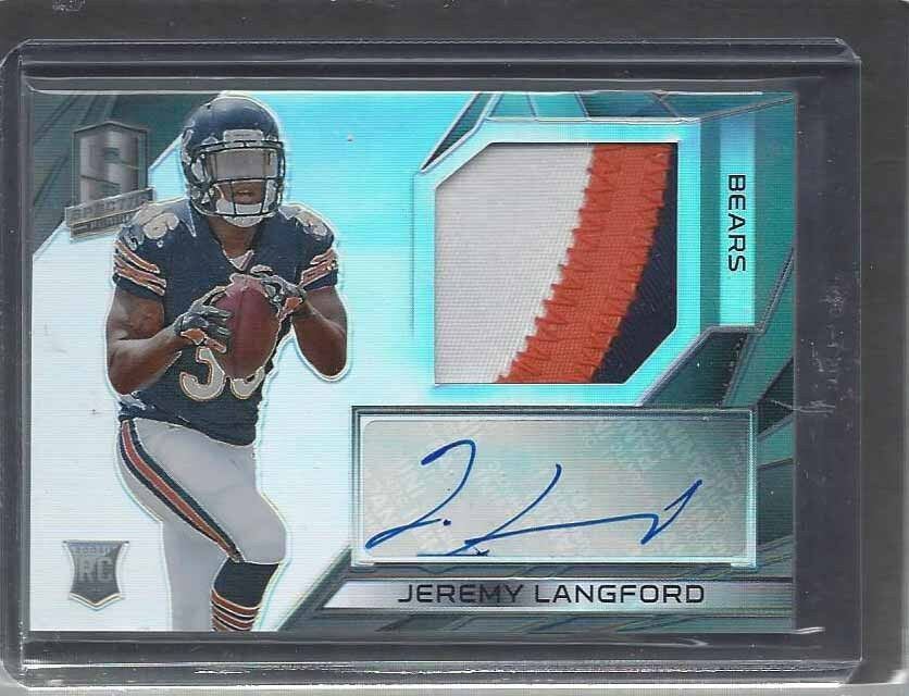 JEREMY LANGFORD 2015 PANINI SPECTRA 3 COLOR BEARS RPA PATCH AUTO RC #D 99/99