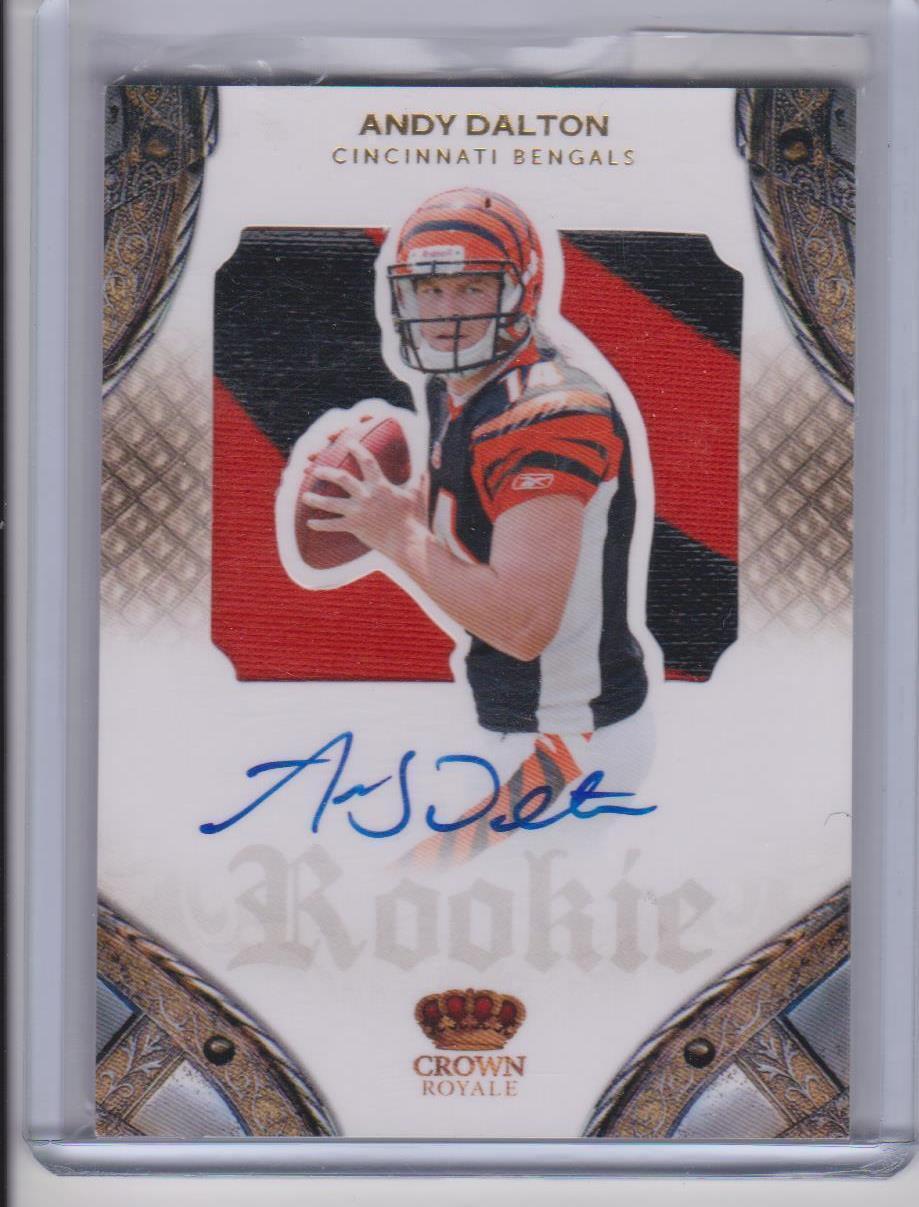 ANDY DALTON 2011 PANINI CROWN ROYALE 2 COLOR BENGALS SILHOUETTE PATCH AUTO RC #D