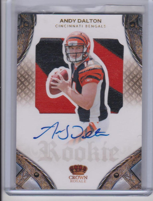ANDY DALTON 2011 PANINI CROWN ROYALE 2 COLOR BENGALS SILHOUETTE PATCH AUTO RC #D