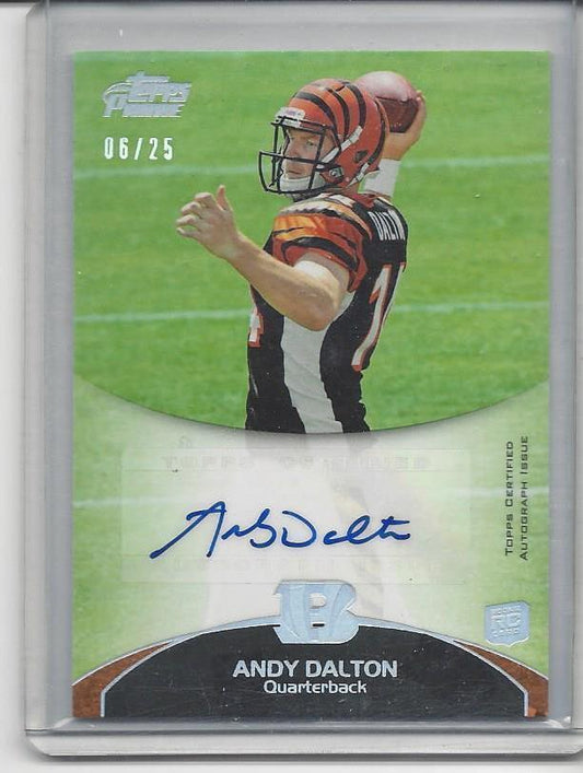 ANDY DALTON 2011 TOPPS PRIME SILVER HOLOFOIL BENGALS AUTO RC #D 6/25