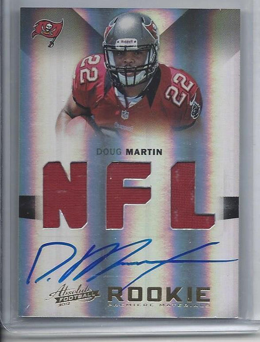 DOUG MARTIN 2012 ABSOLUTE RPM BUCCANEERS TRIPLE JERSEY ON CARD AUTO RC #D 1/299