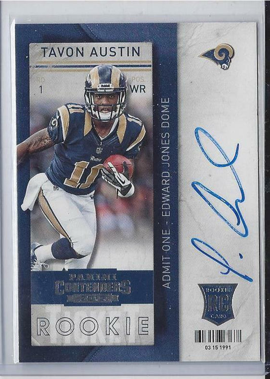 TAVON AUSTIN 2013 PANINI CONTENDERS ROOKIE TICKET TRUE RC ON CARD AUTO RC #235