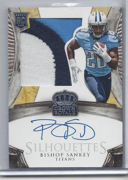 BISHOP SANKEY 2014 CROWN ROYALE SILHOUETTE 3 COLOR JUMBO PATCH AUTO RC #D 61/199
