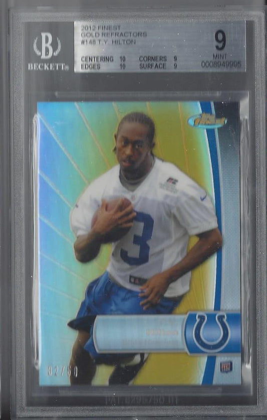 T.Y. HILTON 2012 FINEST GOLD REFRACTOR RC /50 BGS 9 MINT (2)10 SUBS .5 FROM 9.5