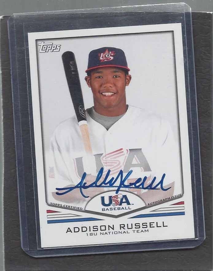 ADDISON RUSSELL 2011 TOPPS USA BASEBALL PROSPECT ON CARD AUTO