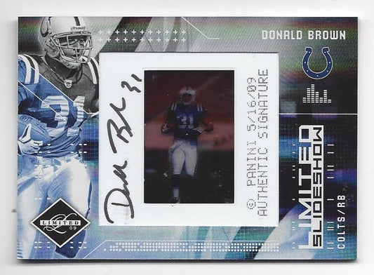 DONALD BROWN 2009 LEAF LIMITED SLIDESHOW FILM SLIDE AUTO RC #D /50