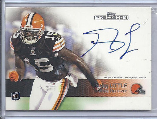 GREG LITTLE 2011 TOPPS PRECISION BROWNS BLUE INK ON CARD AUTO RC #115