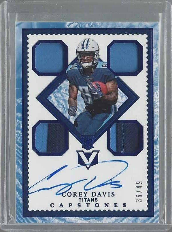 COREY DAVIS 2017 VERTEZ QUARTZ RPA CAPSTONES QUAD ROOKIE PATCH AUTO RC #D 36/49