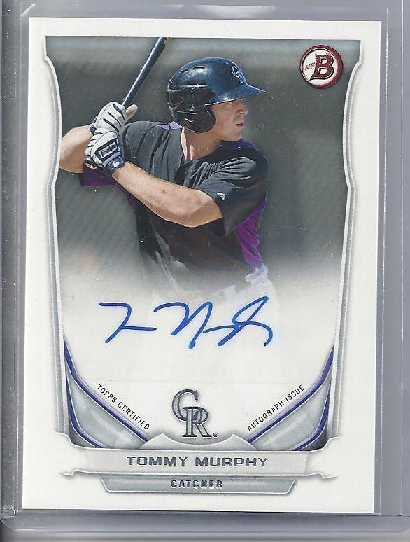 TOMMY MURPHY 2014 BOWMAN BASEBALL ROCKIES PROSPECT AUTO RC